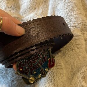 Vintage western embossed leather belt